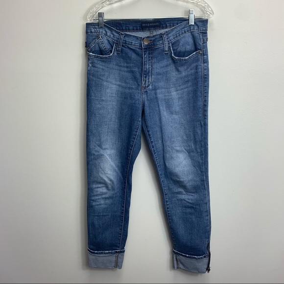 Rock & Republic Denim - ROCK & REPUBLIC ZIP CUFF CROPPED JEANS SIZE 12